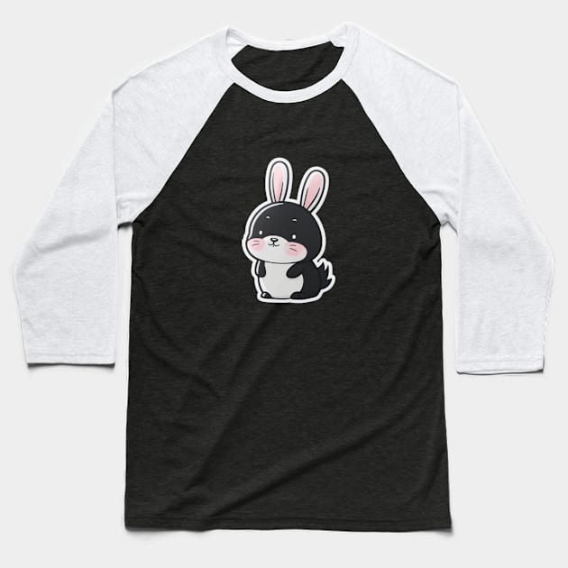 cute black bunny Baseball T-Shirt by Majkel&Majkel